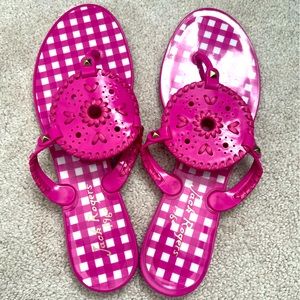 Jack Rogers Hot Pink Georgics Jelly Sandals - Excellent Used Condition